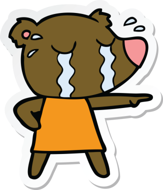 Bir insan tarafından çizilmiş, ağlayan ayı resmi.