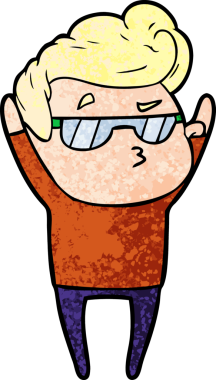 Bir insan tarafından çizilmiş havalı bir çizgi film.