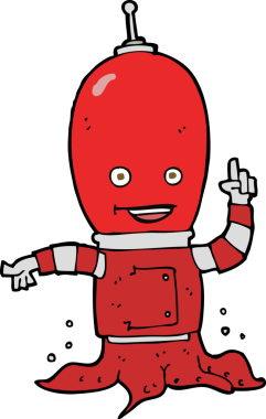 bir insan tarafından çizilmiş uzaylı uzay adamı çizgi filmi