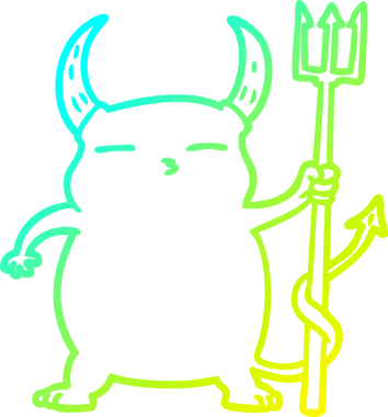 Bir insan tarafından çizilmiş küçük bir şeytan çizgi çizimi.