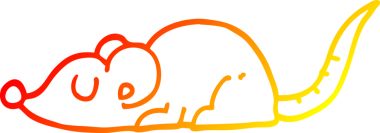 Bir insan tarafından çizilmiş siyah bir farenin sıcak çizgi çizimi