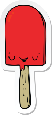 Bir insan tarafından çizilmiş buz lolipopunun çıkartması.