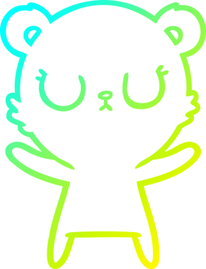 Bir insan tarafından çizilmiş barışçıl bir ayının soğuk gradyan çizgisi.