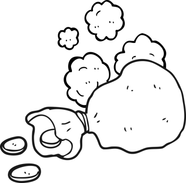 Bir insan tarafından çizilmiş siyah beyaz para çantası.