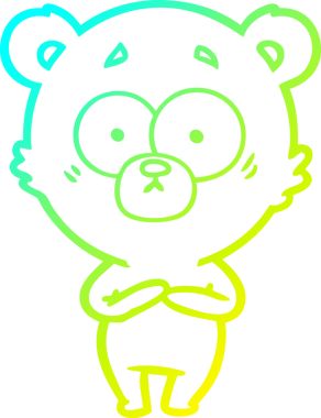 Bir insan tarafından çizilen şaşırmış ayı karikatürünün soğuk gradyan çizgisi