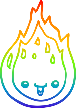 gökkuşağı gradyan çizgi çizimi bir insan tarafından çizilmiş bir çizgi film alevi