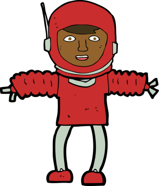 Bir insan tarafından çizilmiş bir astronot.