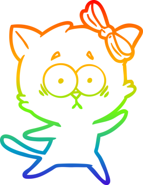 gökkuşağı gradyanı çizimi bir insan tarafından çizilmiş çizgi film kedisi