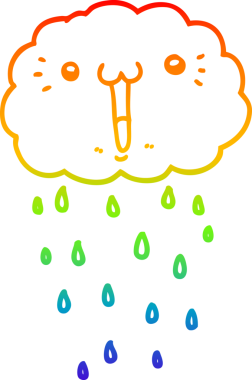 gökkuşağı gradyanı bir insan tarafından çizilmiş bir karikatür bulutunun çizimi