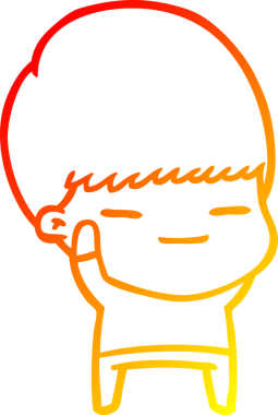 Bir insan tarafından çizilmiş kendini beğenmiş bir çizgi film karakteri çizimi.