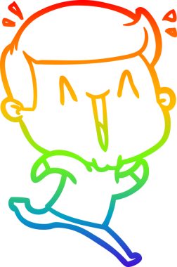 Gökkuşağı gradyanı çizimi bir insan tarafından çizilmiş heyecanlı bir çizgi film