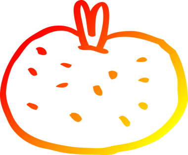 Bir insan tarafından çizilmiş organik turuncu çizgi.