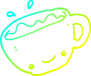 Bir insanın çizdiği bir fincan kahvenin soğuk gradyan çizgisi.