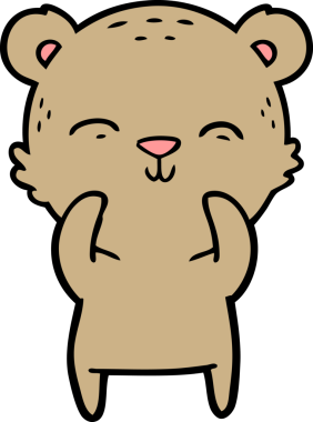 Bir insan tarafından çizilmiş mutlu çizgi film ayısı.