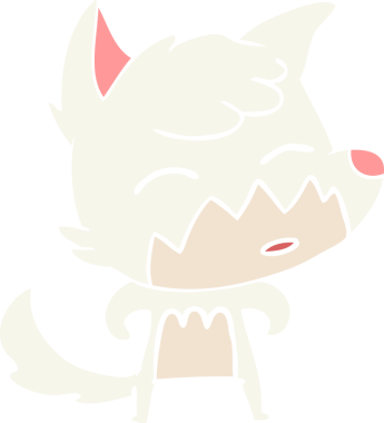 Bir insan tarafından çizilmiş düz renk çizgi film tilkisi