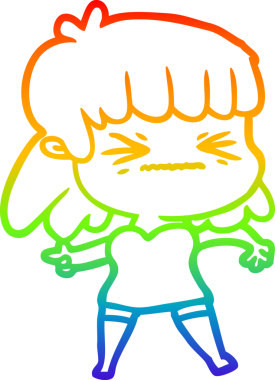 gökkuşağı gradyan çizimi bir insan tarafından çizilmiş bir karikatür kadın