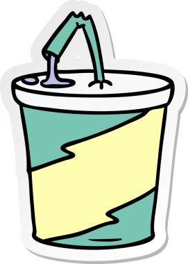 Bir insan tarafından çizilmiş el yazısı çizgi film karikatürü fast food içeceği