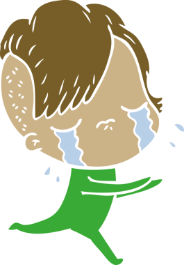 Bir insan tarafından çizilmiş düz renkli karikatür.