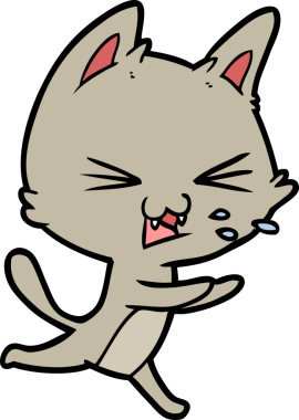 Bir insan tarafından çizilmiş kedi tıslaması.