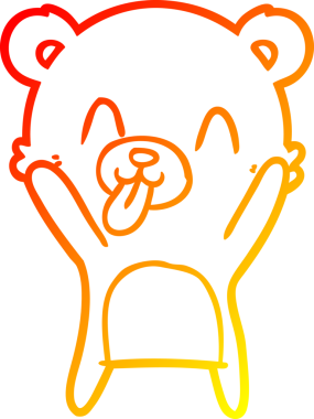 Bir insan tarafından çizilmiş kaba bir çizgi film ayısının sıcak çizgi çizimi