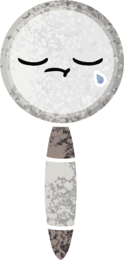 Bir insan tarafından çizilmiş bir büyüteçin retro çizim tarzı karikatürü