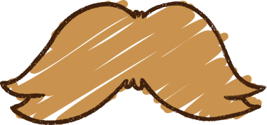 Bir insan tarafından çizilmiş bıyık tebeşiri.