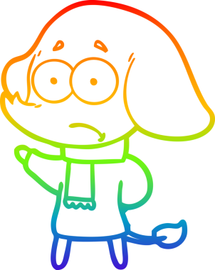 gökkuşağı gradyan çizgi çizimi bir insan tarafından çizilmiş belirsiz bir fil eşarbı.