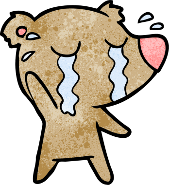 Bir insan tarafından çizilmiş ağlayan ayı.