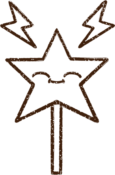 Sihirli Asa Kömür Bir insan tarafından çizilmiş