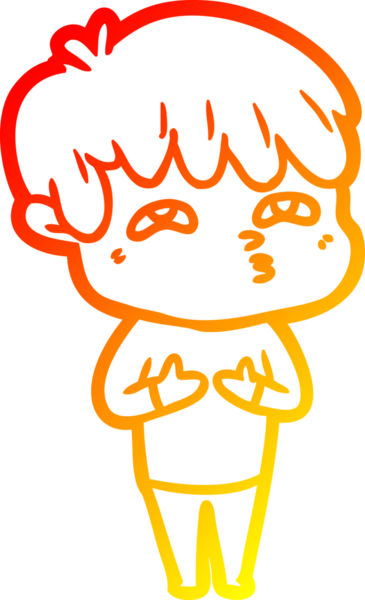 Bir insan tarafından çizilmiş, karikatür meraklısı bir adamın sıcak çizgi çizimi