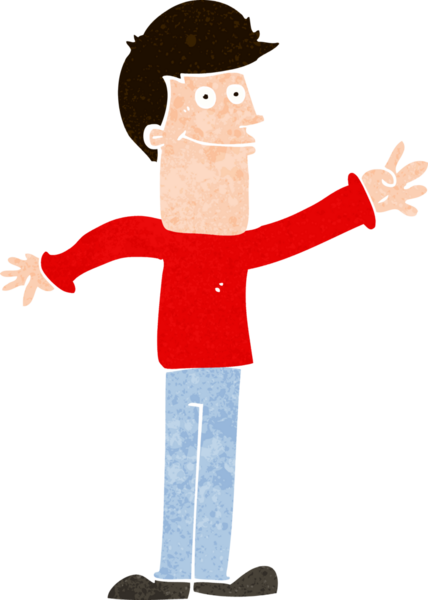 Bir insan tarafından çizilmiş mutlu bir adam.