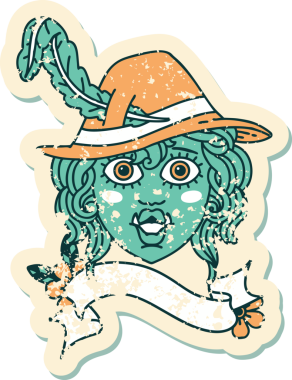 Retro Dövme Biçimli Ork karakteri bir insan tarafından çizildi