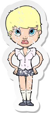 Bir insan tarafından çizilmiş bir çizgi filmin gerilimli çıkartması.