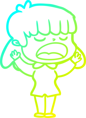 Bir insan tarafından yüksek sesle çizilmiş bir karikatür kadın çizimi.