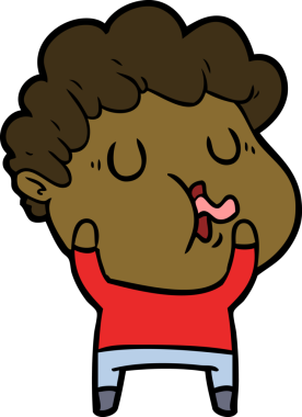 Bir insan tarafından çizilmiş bir karikatür adam.