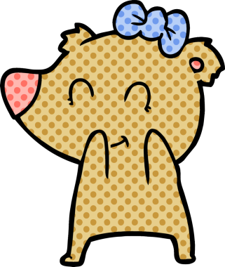 Bir insan tarafından çizilmiş dişi ayı çizgi filmi.