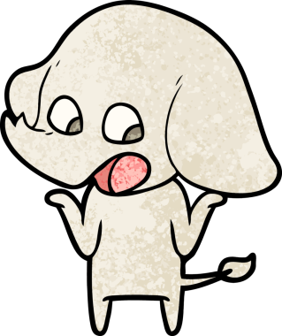 Bir insan tarafından çizilmiş şirin bir fil.