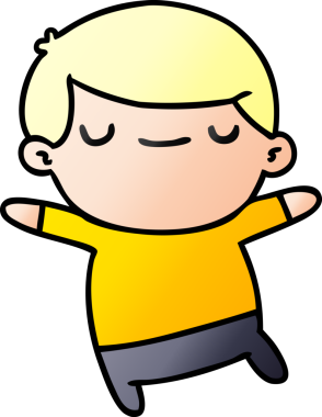 Bir insan tarafından çizilmiş bir kawaii 'nin gradyan çizimi.