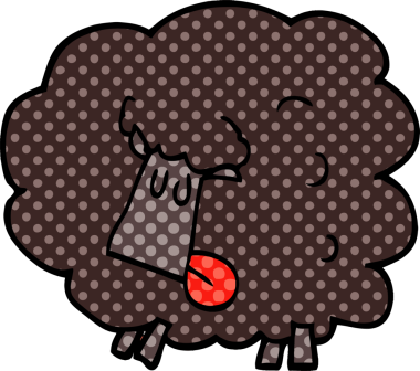 Bir insan tarafından çizilmiş kara koyun.