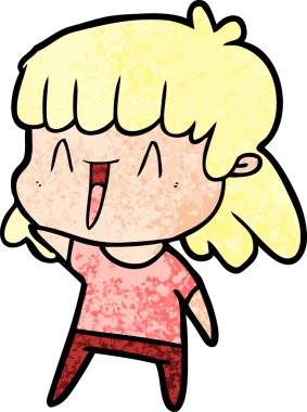 Bir insan tarafından çizilmiş karikatür kadın.