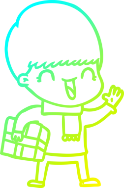 Bir insan tarafından çizilmiş mutlu çizgi film çocuğu çizimi.