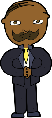 Bir insan tarafından çizilmiş bıyıklı yaşlı adam çizgi filmi.