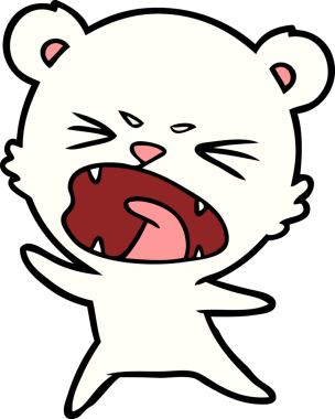 Bir insan tarafından çizilmiş kızgın kutup ayısı çizgi filmi.