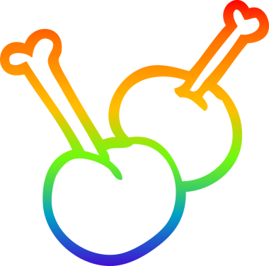 gökkuşağı gradyan çizgi çizimi bir insan tarafından çizilmiş kirazlar