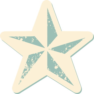 Bir insan tarafından çizilmiş bir yıldızın sembolik dövmeli görüntüsü