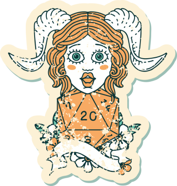 Retro Dövme Biçimi Bir insan tarafından çizilmiş doğal yirmi zar atışıyla düzenleme