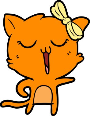 Bir insan tarafından çizilmiş çizgi film kedisi.