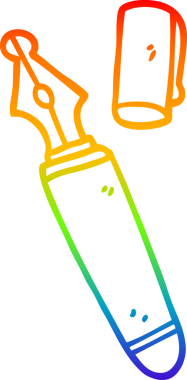 gökkuşağı gradyan çizgi çizimi bir insan tarafından çizilmiş bir dolmakalem