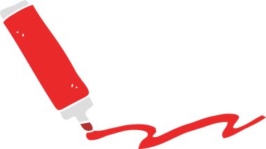 Bir insan tarafından çizilen işaretleyici kalemin düz renk çizimi