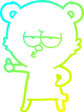 Sıkıcı bir kutup ayısı çizgi filminin insan tarafından çizilmiş soğuk gradyan çizimi.